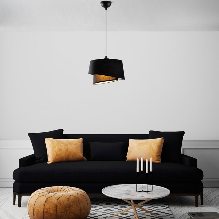 Opviq Stage - 14701 Lámpara de araña negra con cuerpo de metal